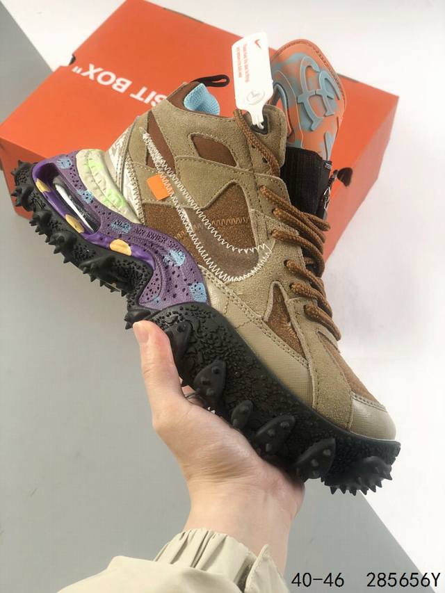 公司级 Nike耐克男鞋 带刺的 Off-White X Nike Air Terra Forma Wheat 运动鞋 联名鞋款设计 该款off-White X