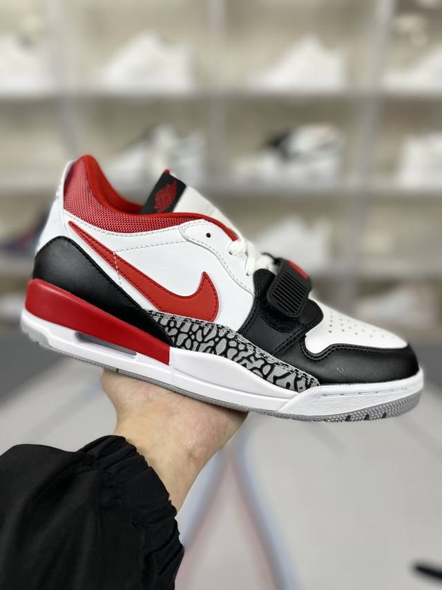 R版纯原-官方材质细节 市面罕见狠货 Jordan Legacy 312 Low Bulls 芝加哥 公牛 耐磨 中帮 复古篮球鞋 男女款 白红色 2018年