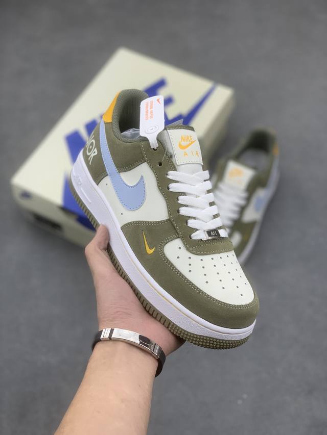 工厂套现福利特价 特价 原 版本 公司级nike Air Force 1 '07 Low 迪奥联名--竹青 空军一号 低帮 运动鞋 休闲鞋 折边针车 工艺难度大