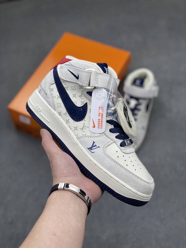 海外限量发售 公司级nike Air Force 1 '07 Low Lv联名--灰蓝猪八印花 空军一号 中帮 运动鞋 休闲鞋 折边针车 工艺难度大 原楦头原纸