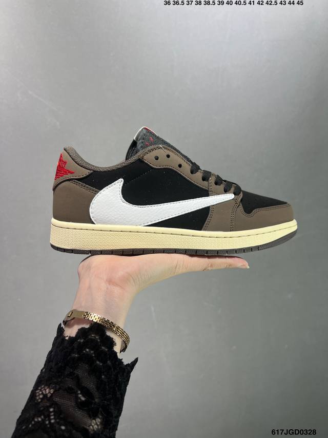 Aj1倒勾travis Scott X Air Jordan 1 Reverse Mocha Aj1乔1 Ts 闪电 联名倒钩 低帮文化篮球鞋 完美品质出货 细