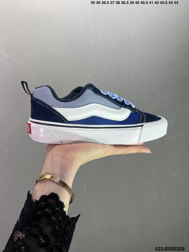 Vans Classics Knu Skool 苏格兰格纹拼接 厚鞋舌面包鞋 Vans联名超火的土豆鞋 复古经典 鞋头放大 包边上移加厚 鞋舌加厚 Vans C