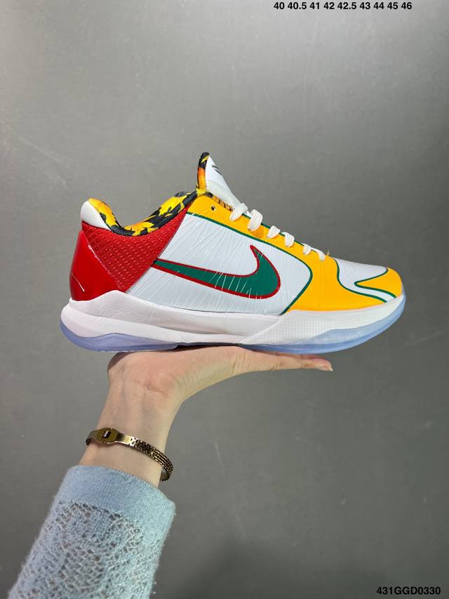 公司级nk Zoom Kobe 5 Protro 5 Rings S2纯原生产线 五冠王蓝黄 #Zoom Turbo气垫后掌eva缓震 实战配置直接拉满 #原楦