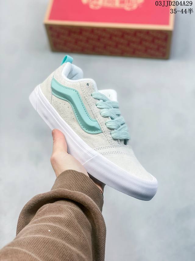 超火的vans面包鞋平替款来了~~ Vans Classics Knu Skool 2024 春季系列肥胖版大logo棕色经典面包鞋土豆鞋休闲帆布鞋 Imran