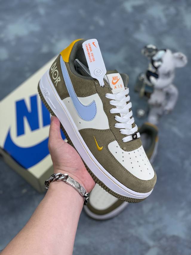 特价 工厂套现 福利特价 公司级nike Air Force 1 '07 Low 迪奥联名--竹青 空军一号 低帮 运动鞋 休闲鞋 折边针车 工艺难度大 原楦头