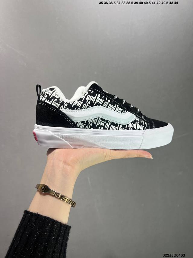 Vans Classics Knu Skool 苏格兰格纹拼接 厚鞋舌面包鞋 Vans联名超火的土豆鞋 复古经典 鞋头放大 包边上移加厚 鞋舌加厚 Vans C