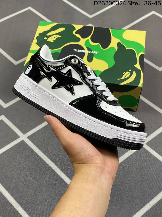 Bape Stato Low潮流教父 M版 猿人头经典低帮运动休闲板鞋 原鞋开发匠心打造 开发时长超过半年 鞋面内里均采用市场牛皮 原数据进口机台高频印压log