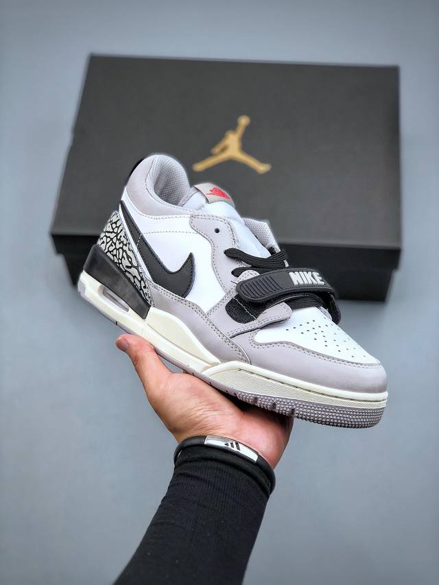 公司级头层皮 耐克 Nike Jordan Legacy 312 Low Tech Grey 灰白爆裂 乔丹最强三合一混合版本低帮休闲运动篮球鞋 白灰水泥爆裂纹