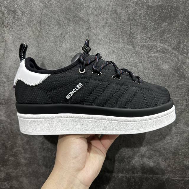 Ok纯原版本 Moncler X Adidas Originals Campus 盟可睐 X 阿迪达斯低帮联名白色舒适气质百搭防滑低邦板鞋男女同款 法国服饰品牌