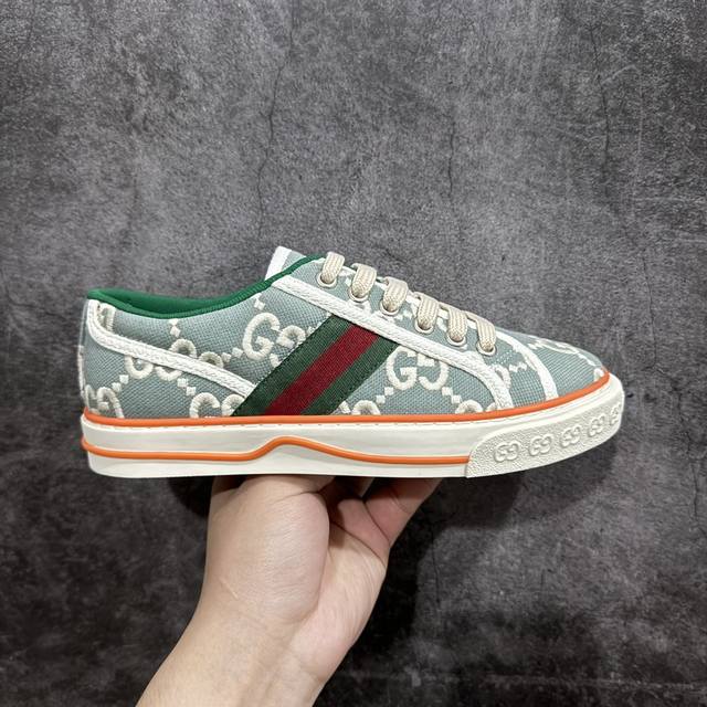 海外专供版 Gucci Tennis 1977 Print Sneaker古驰帆布印花复古休闲运动板鞋 纯原级别 独家定制 全身20几个细节点全部做到一致还原