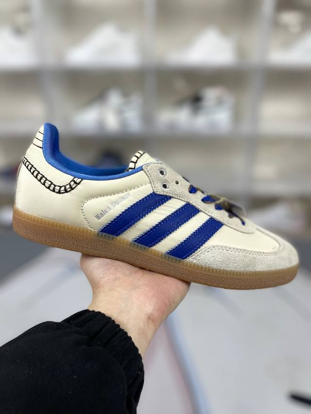 Z版纯原 Wales Bonner X Adidas Originals Samba 防滑 低帮 板鞋 男女款 白米蓝 联名德训鞋 Adidas Samba经典