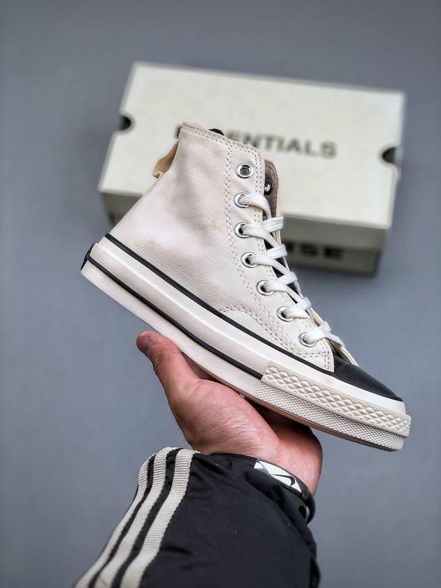 Fear Of God Essentials X Converse 70S Fog匡威联名 原标原盒 双层乳胶鞋垫 蓝底加持 头层皮面鞋舌 质感无敌 诠释市场最