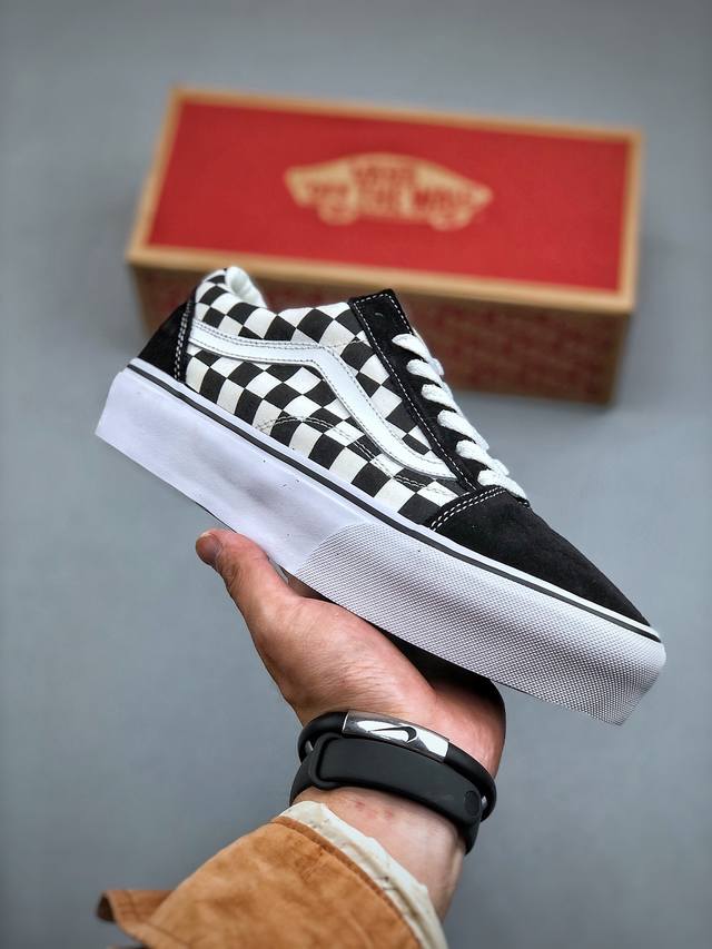 硫化工艺 Pptsgt 万斯 Vans 厚底 经典懒人黑白棋盘格 顶级真标原盒大几率过验过毒版本 原型开发道序 原汁原味保留经典基础 上脚无敌 尺码 35 36