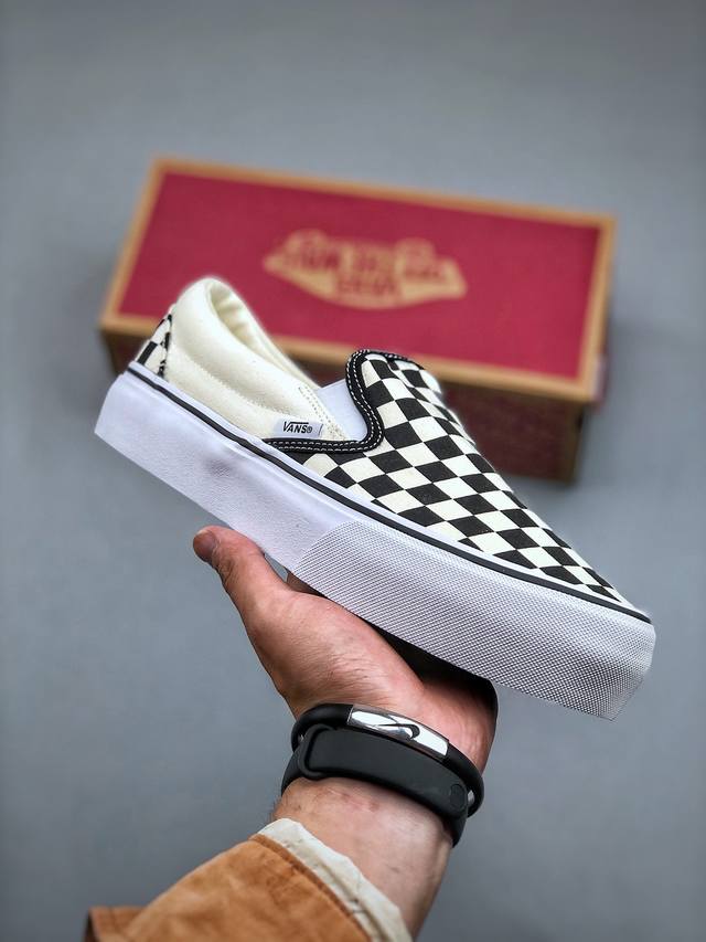 硫化工艺 Pptsgt 万斯 Vans 厚底 经典懒人黑白棋盘格 顶级真标原盒大几率过验过毒版本 原型开发道序 原汁原味保留经典基础 上脚无敌 尺码 35 36