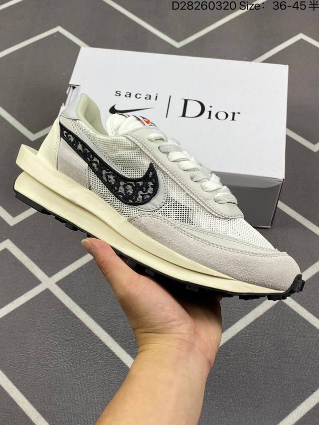 Sacai X Dior X Nk Ldv Waffle Daybreak Grey Black Oblique 重叠设计 官方货号 Cn8898-002 台产