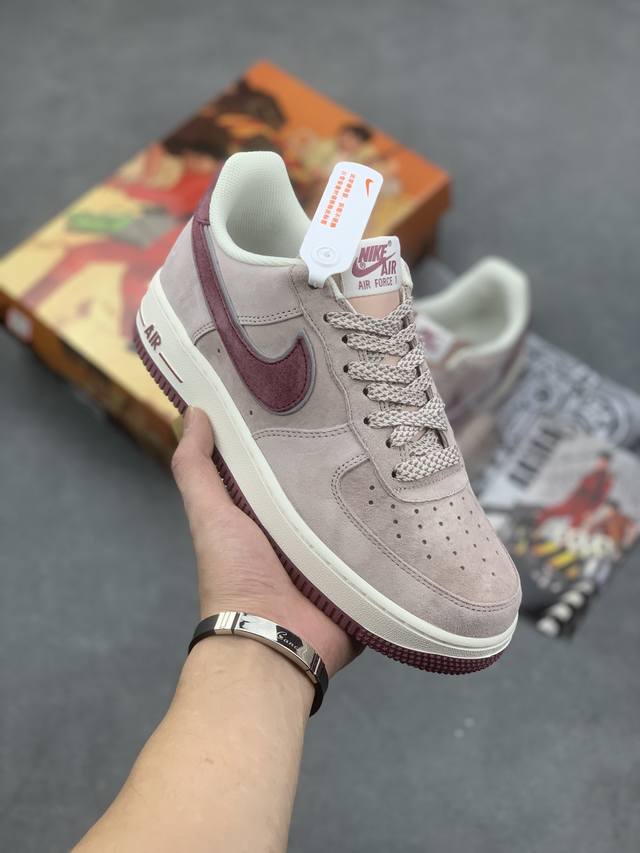 海外发售 创意定制联乘 漫画著作阿基拉 主人公 公司级 Akira Nike Air Force 1 Low 07 枣红配色 空军一号低帮休闲板鞋 原厂麂皮 原