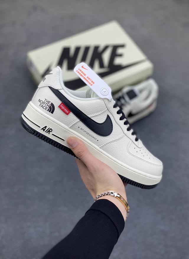 Supreme 北面the North Face Nike Air Force 1 Low 黑色 空军一号低帮休闲板鞋 原楦头原纸板 纯正空军版型 内置全掌气垫