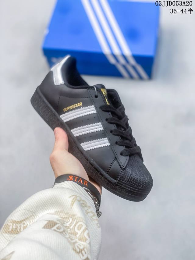 Adidas阿迪达斯三叶草superstar黑色贝壳头运动鞋休闲板鞋ef5398 尺码35-44半 03Jjd053A20