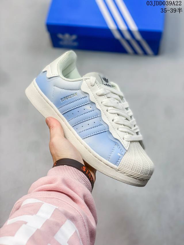 真标带半码adidas阿迪达斯三叶草女鞋贝壳头卡布奇诺奶油花边低帮板鞋gw4441 编码 尺码 35-45半35-39半 03Jdd039A22