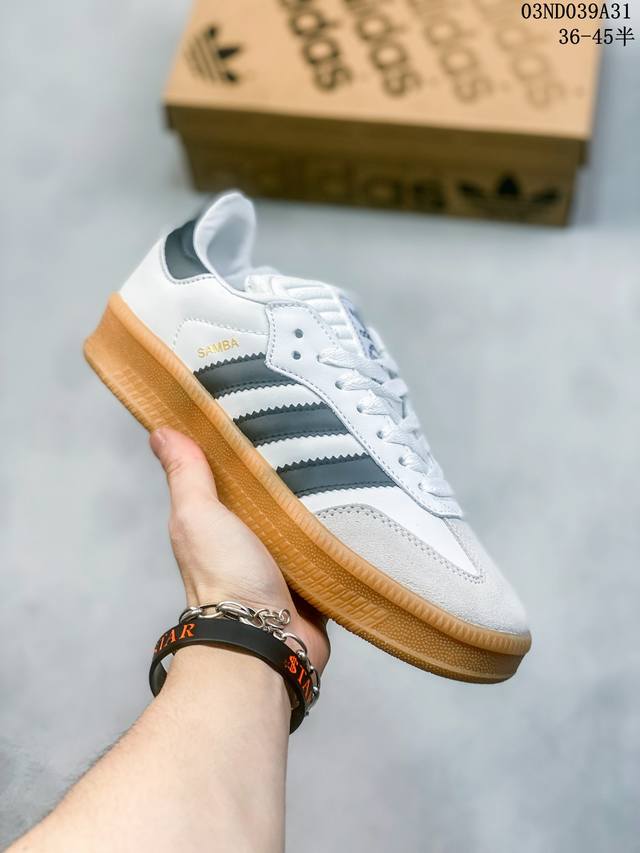 阿迪达斯三叶草adidas Originals Sambax Xlg桑巴舞系列绅士德训足球风百搭低帮休闲运板鞋 货号:Ie1377 尺码如图 编码 03Nd03