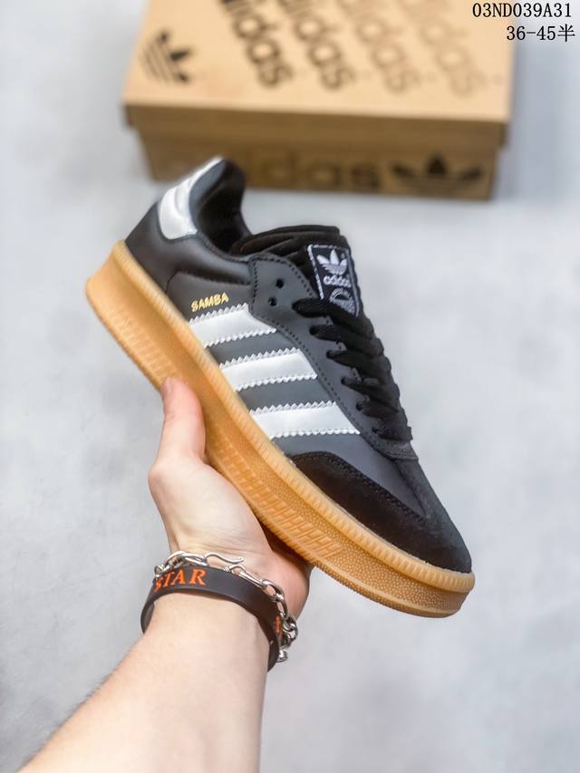 阿迪达斯三叶草adidas Originals Sambax Xlg桑巴舞系列绅士德训足球风百搭低帮休闲运板鞋 货号:Ie1377 尺码如图 编码 03Nd03