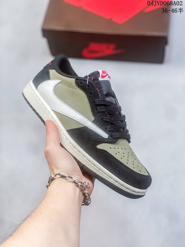 Travis Scott X Fragment X Air Jordan 1 Low 白蓝闪电联名 Aj1 乔丹1代 Aj1 乔1 低邦 闪电倒勾联名 乔丹篮球