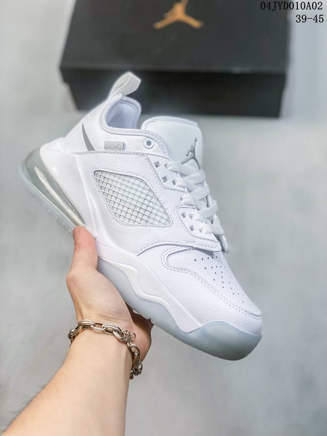 真标带半码air Jordan Mars 270 Low Aj火星纯白 黑红低帮篮球鞋ck1196尺码39-45半 编码 03Jyd010A02