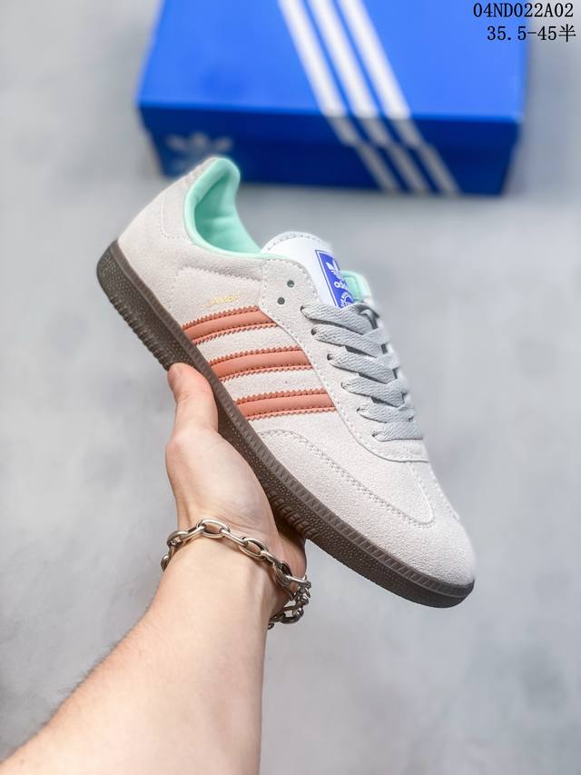 阿迪达斯三叶草adidas Originals Samba Vegan Og Spd 桑巴舞系列绅士德训足球风百搭低帮休闲运动板鞋 货号 Ig1024 尺码 3