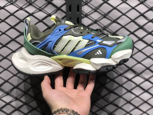 Adidas Vento Xlg Runner Deluxe 轻机甲赛博复古休闲运动老爹鞋 首发实拍 原楦纸板数据开发 铸造原味鞋型 耐磨防撕裂面料和rpu后跟