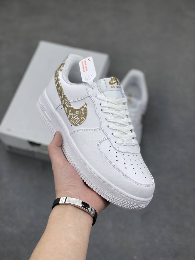 特价长期补货 核心特价 原 版本 公司级 Nike Air Force 1 Low 金白腰果花 空军一号低帮运动休闲板鞋 官方同步 原装级别 原楦头原纸板 打造