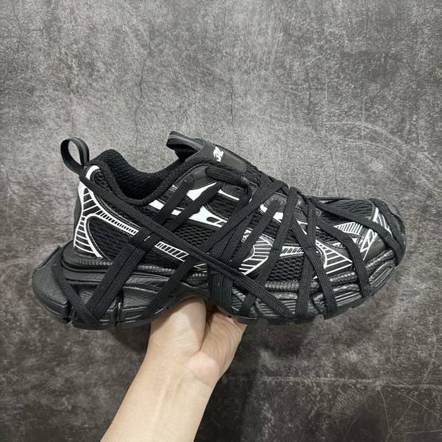 I8纯原版本 巴黎世家 户外概念鞋 Balenciaga Sneaker Tess 十代b款 绑带黑白 独家纯原版本 细节精准对位官方 私模组合大底 原装大盒