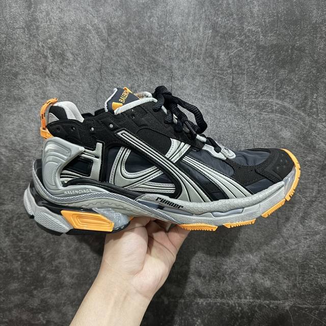 Xa版本 Balenciaga Runer 巴黎世家7.5代 破坏风 手工做旧款复古老爹鞋 黑橙布面做旧 全新版本出货 核心配合工厂优势供应 市场最优品质 鞋型