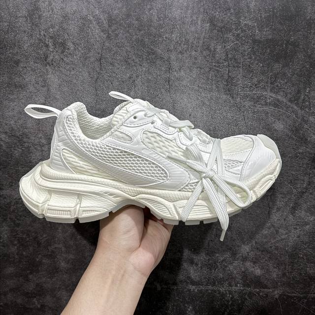 X版纯原 Balenciaga 3Xl Sneakers 巴黎世家十代网布系带低帮走秀复古老爹鞋 白夜光 全新版本 全新顶端品质 全套原纸板楦头开发 最原汁原味