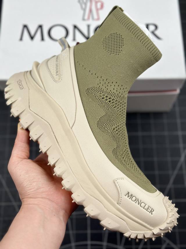 核心私 Moncler 盟可睐 蒙口 Trailgri Gtx 袜子鞋抗撕裂材质山地户外运动鞋 厚底增高男女鞋 鞋身采用cordura防撕裂尼龙 Gore-Te