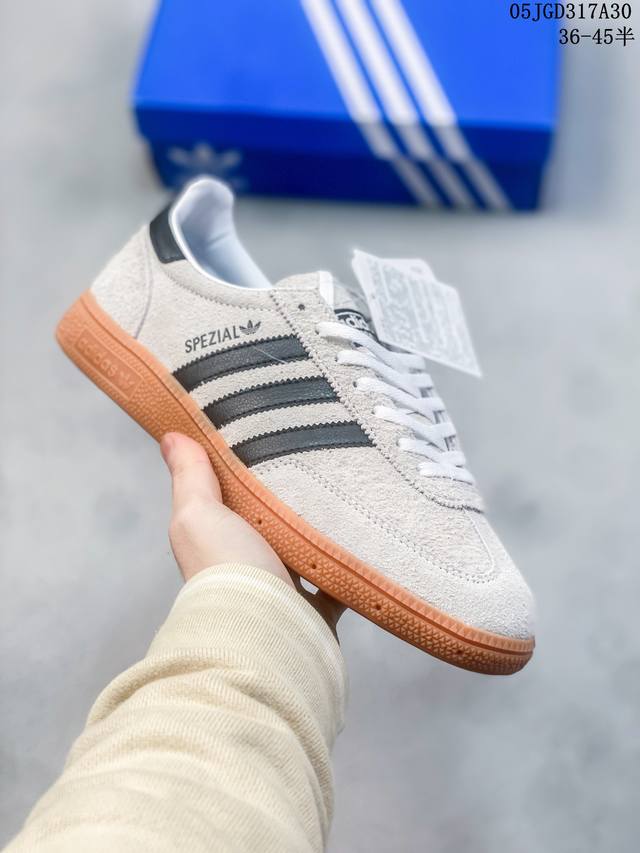 Adidas Originals Handball Spzl 绒面革百搭休闲轻松舒适 防滑耐磨低帮板鞋男女同款 04Jgd317A03