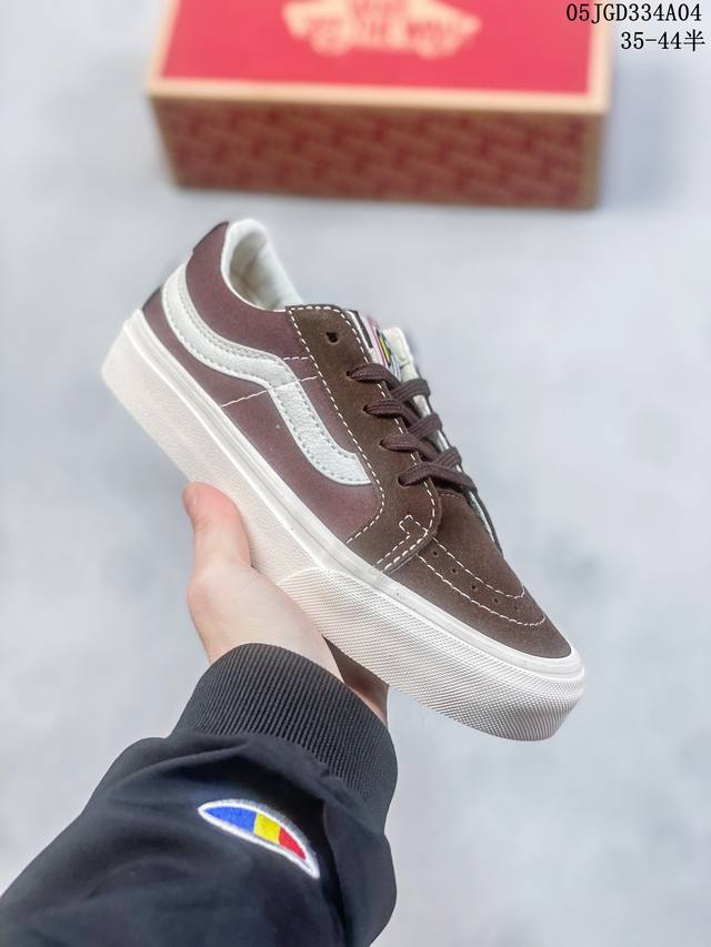 美拉德色系 Vans Sk8-Low 复古棕色 余文乐同款 范斯休闲帆布鞋复古滑板鞋 小红书爆款 得物 毒 推荐 纯原1:1真标原厂硫化工艺 Size：35 3