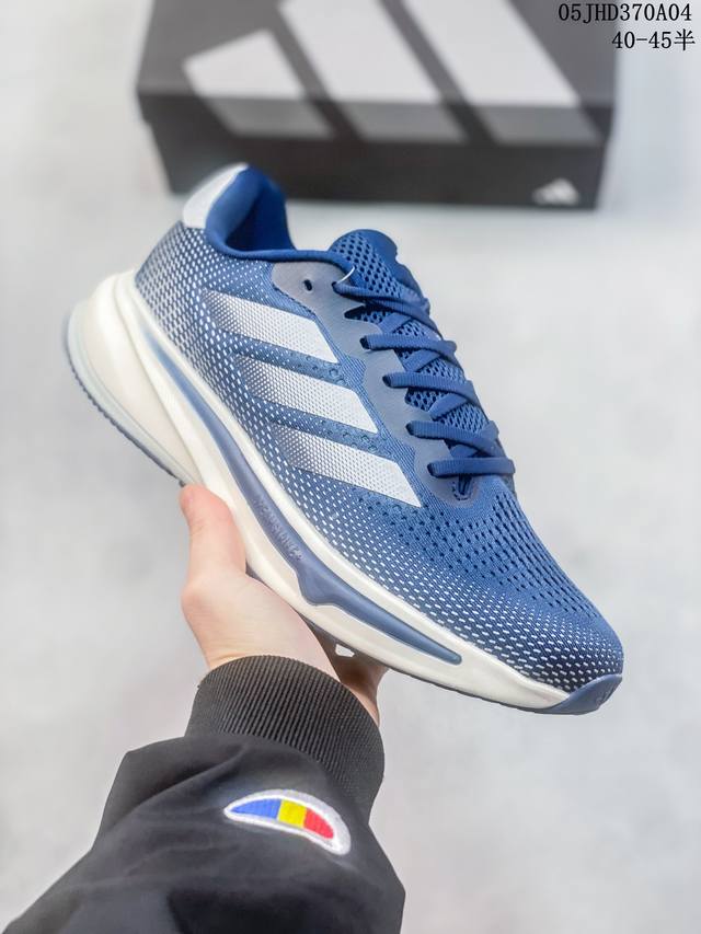 阿迪达斯adidas Supernova Rise M 超新星增强系列低帮轻量透气休闲运动慢跑鞋“网织黑荧光绿”Ig5846 尺码：40 40 41 42 42