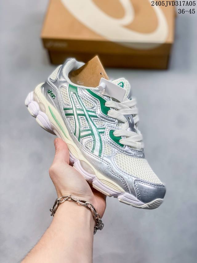 Asics Gel-Nyc 复古防滑耐磨低帮跑步鞋男女同款米白银绿 05Jvd317A05