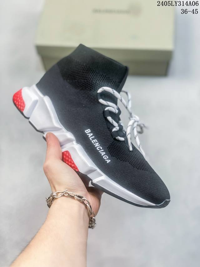 Balenciaga巴黎世家speed Lace-Up套筒袜套男高帮运动休闲鞋 尺码：36-45 05Ly314A06