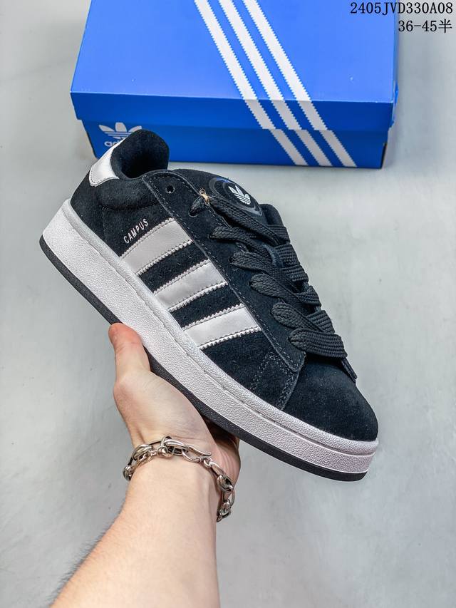 真标带半码 Adidas阿迪达斯三叶草campus 00S翻毛皮板鞋运动鞋h03469H03470尺码36-45半 05Jvd330A08