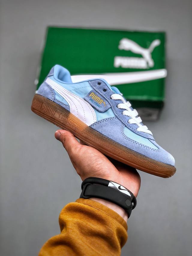 Puma Palermo Og 复古单品彪马 防滑耐磨低帮德训板鞋孔眼底座和脚趾凸起由绒面革材料制成 支持侧踏时的踏步工作 脚背和侧板采用尼龙网布 即使在健身房