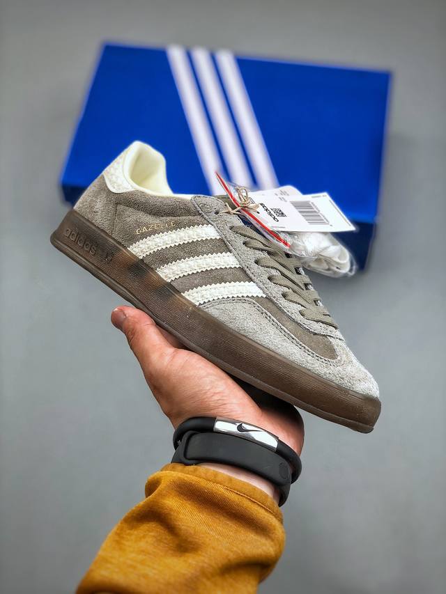 Adidas Originals Gazelle Indoor 阿迪德训系列 灰白 三叶草复古休闲运动板鞋 If1807 尺码：36-45 半