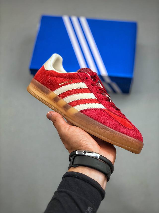 Adidas Originals Gazelle Indoor Ie1051 三叶草复古休闲防滑耐磨低帮板鞋 #原厂原数据版型 皮料切割干净无任何毛边 鞋型细节