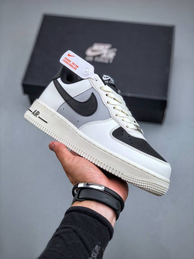 Nike Air Force 1 Low 07 黑白灰拼接原楦头原纸板 打造纯正低帮空军版型专注外贸渠道 全掌内置蜂窝气垫 原盒配件 原厂中底钢印、拉帮完美 官