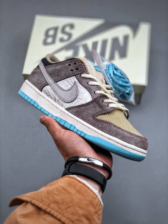 今日福利特价 Nike Sb Dunk Low Big Money Savings 大促销主题 浮雕 Sb低帮休闲板鞋 Fz3129-200 #鞋身整体以大地色