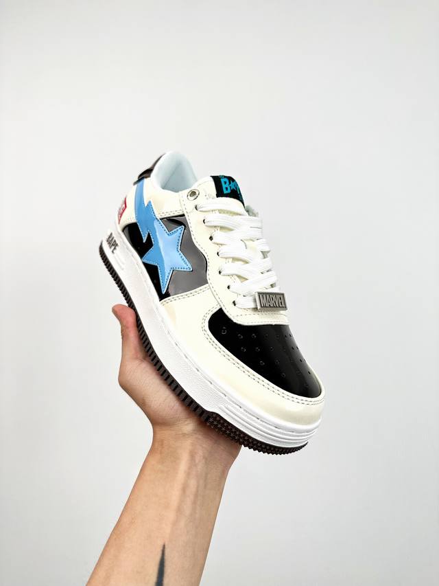 终端放货 Bape X Air Force 1 Sta Low 灰白漆皮 空军一号低帮经典百搭休闲运动板鞋 独家私模 经典猿人头设计 纯正版型 海玻璃鞋垫 内置