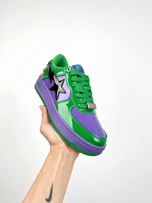 终端放货 Bape X Air Force 1 Sta Low 灰白漆皮 空军一号低帮经典百搭休闲运动板鞋 独家私模 经典猿人头设计 纯正版型 海玻璃鞋垫 内置