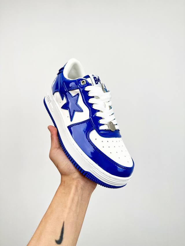 终端放货 Bape X Air Force 1 Sta Low 灰白漆皮 空军一号低帮经典百搭休闲运动板鞋 独家私模 经典猿人头设计 纯正版型 海玻璃鞋垫 内置