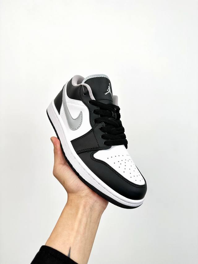 终端放货 B版 头层最高工艺nike Air Jordan 1 Low 黑粉白无原鞋不开发 原厂内置气垫魔块 A模大底 头层小牛皮 鞋舌aj原厂专用牛津布+Aj