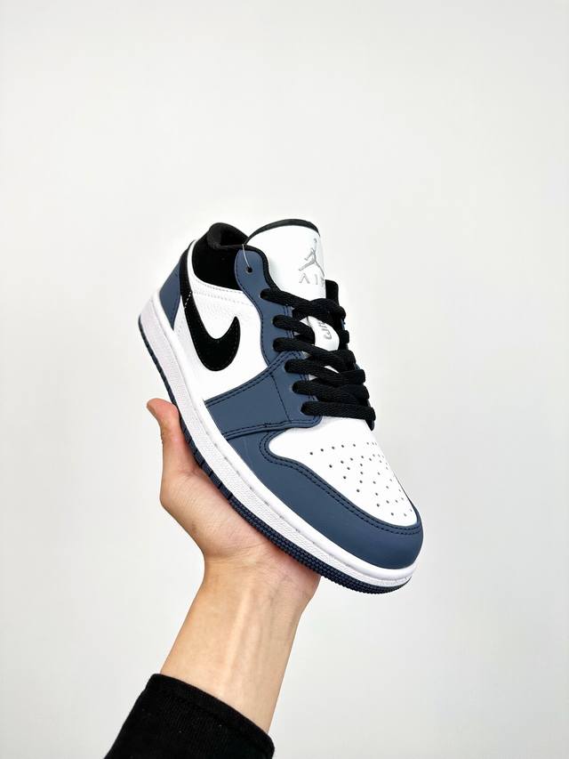 终端放货 B版 头层最高工艺nike Air Jordan 1 Low 黑粉白无原鞋不开发 原厂内置气垫魔块 A模大底 头层小牛皮 鞋舌aj原厂专用牛津布+Aj